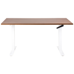 Schreibtisch braun / weiss 160 x 72 cm manuell höhenverstellbar DESTINES