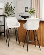 Set mit 2 Barstühlen CASMALIA Samtstoff Cremeweiss