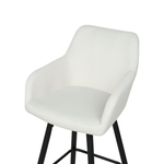 Set mit 2 Barstühlen CASMALIA Samtstoff Cremeweiss