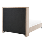 Bett mit Lattenrost Samtstoff LUBBON 140 x 200 cm Beige