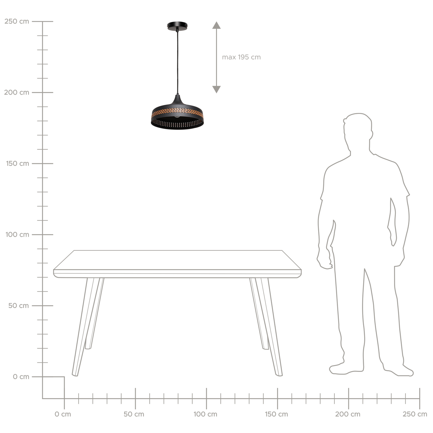 Hängelampe MAMEYES Metall Schwarz