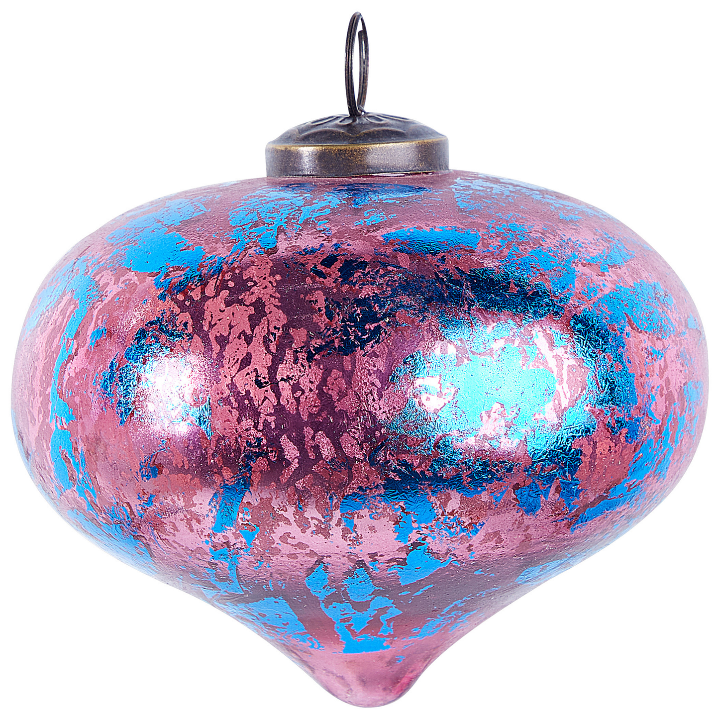 Weihnachtskugel 6er Set Glas rosa / blau Antik-Optik ASTRALE