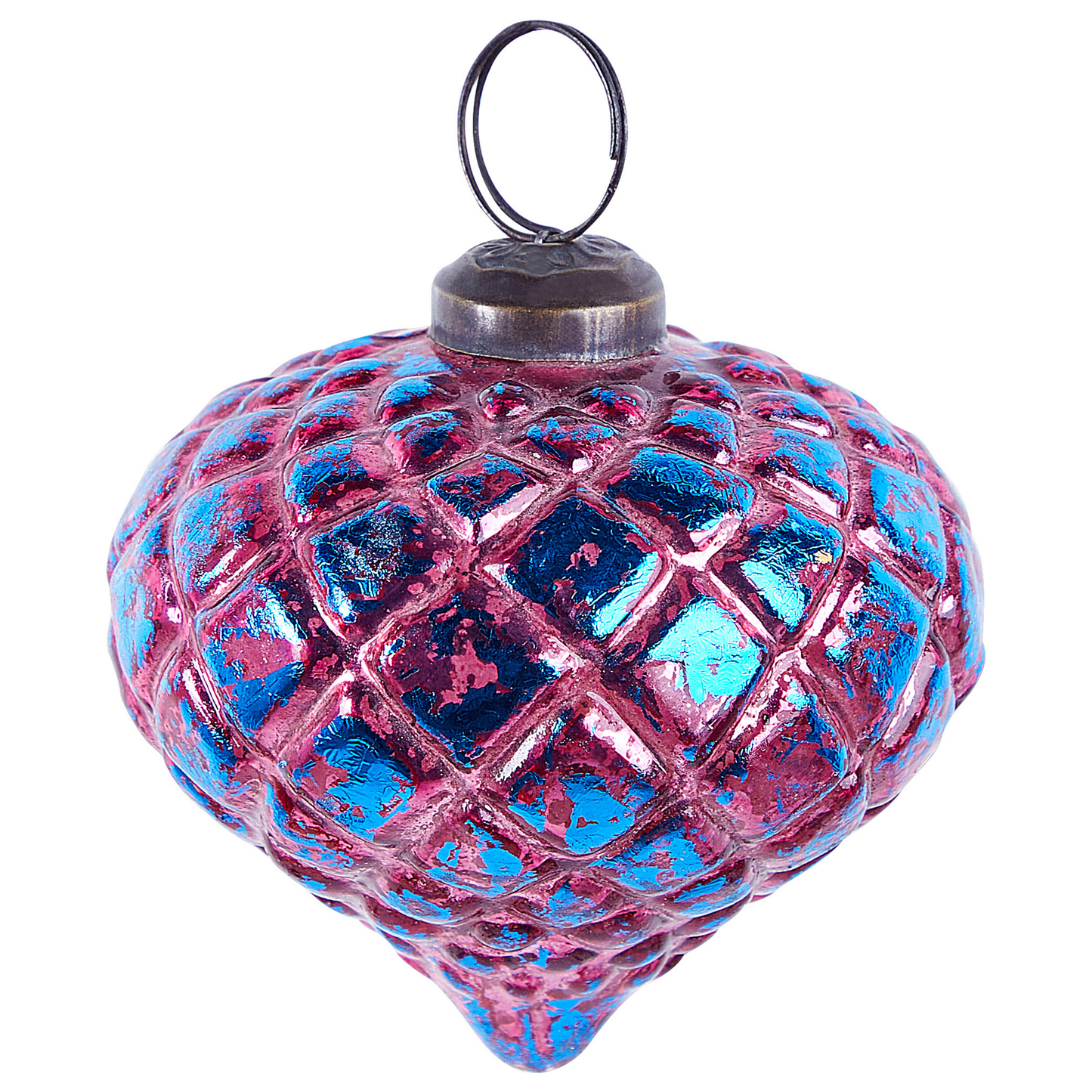 Weihnachtskugel 6er Set Glas rosa / blau Antik-Optik ASTRALE