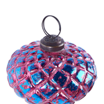 Weihnachtskugel 6er Set Glas rosa / blau Antik-Optik ASTRALE