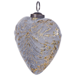 Weihnachtskugel 4er Set Glas grau Antik-Optik Herzform FERIABLE