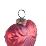 Weihnachtskugel 4er Set Glas rot Antik-Optik Herzform FERIABLE