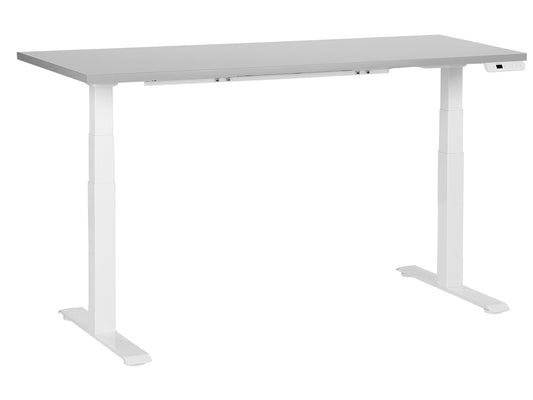 Schreibtisch grau / weiss 160 x 72 cm elektrisch höhenverstellbar DESTINES