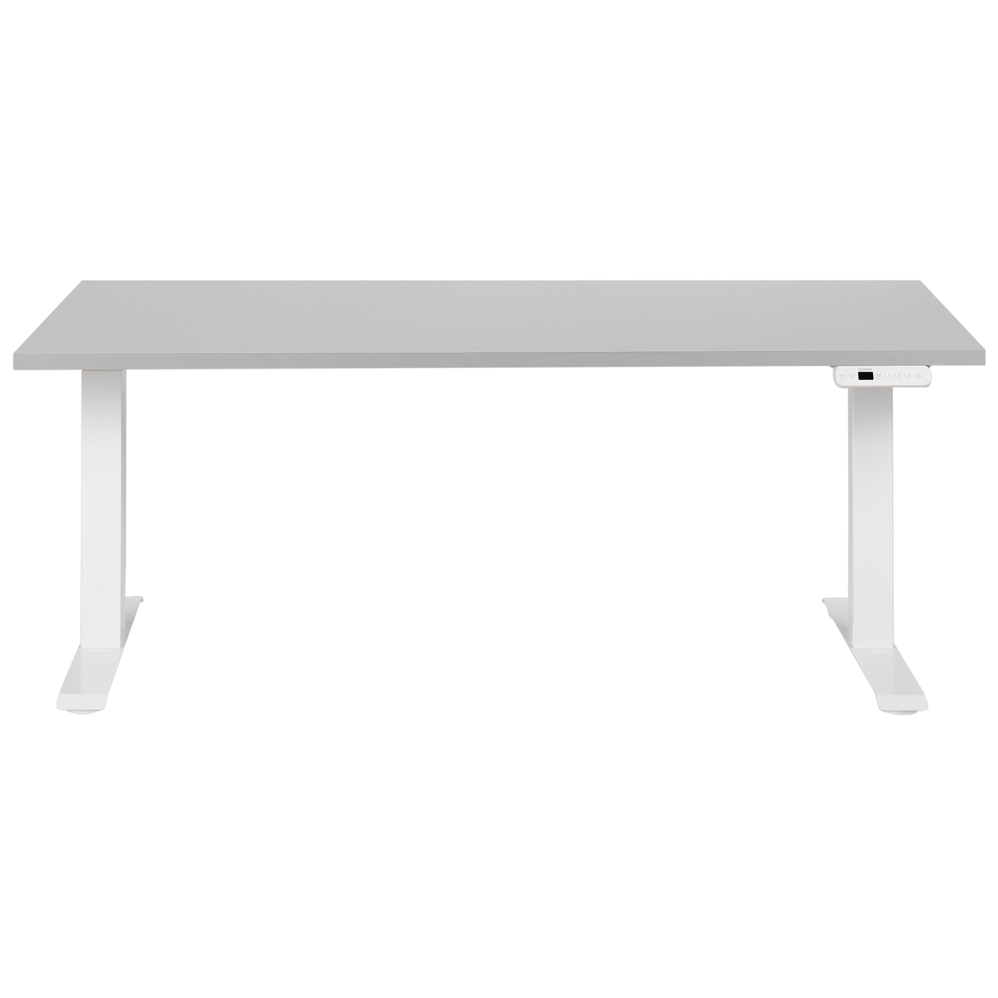 Schreibtisch grau / weiss 160 x 72 cm elektrisch höhenverstellbar DESTINES
