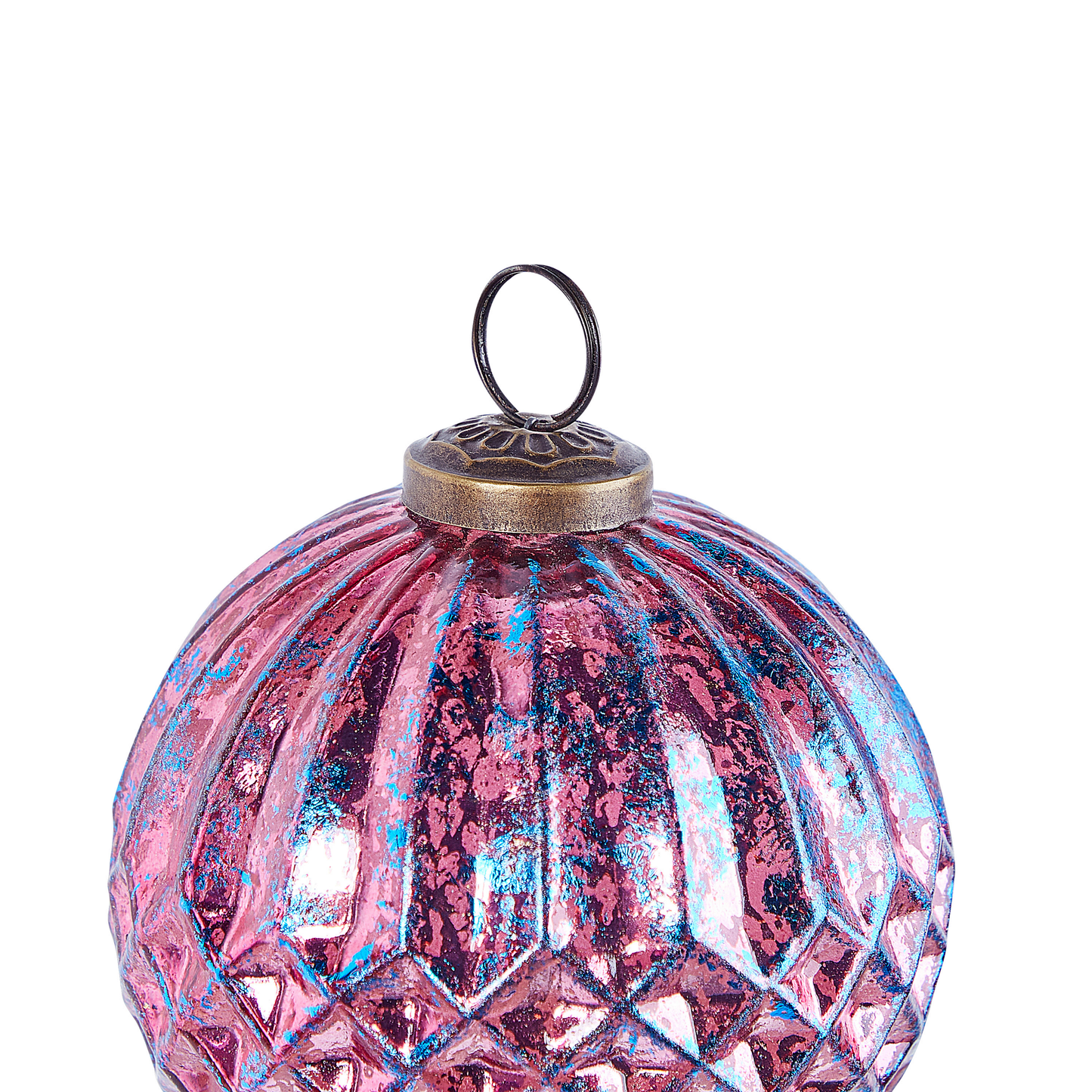 Weihnachtskugel 6er Set Glas rosa / blau Antik-Optik ASTRAL