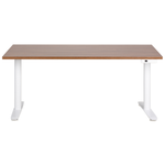 Schreibtisch braun / weiss 160 x 72 cm elektrisch höhenverstellbar DESTINAS