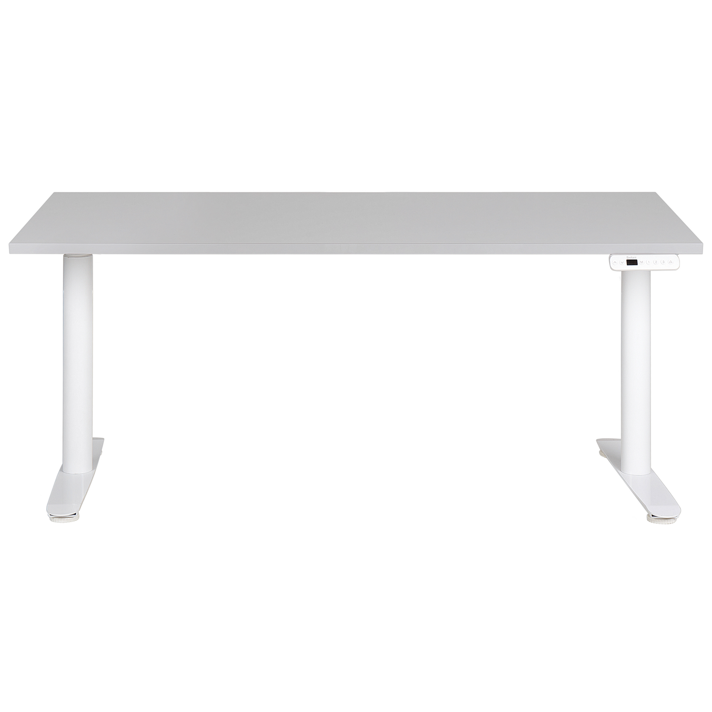 Schreibtisch grau / weiss 160 x 72 cm elektrisch höhenverstellbar DESTINAS