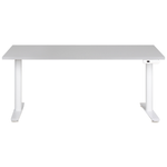 Schreibtisch grau / weiss 160 x 72 cm elektrisch höhenverstellbar DESTINAS