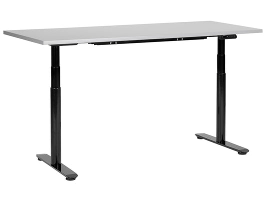 Schreibtisch grau / schwarz 160 x 72 cm elektrisch höhenverstellbar DESTINAS