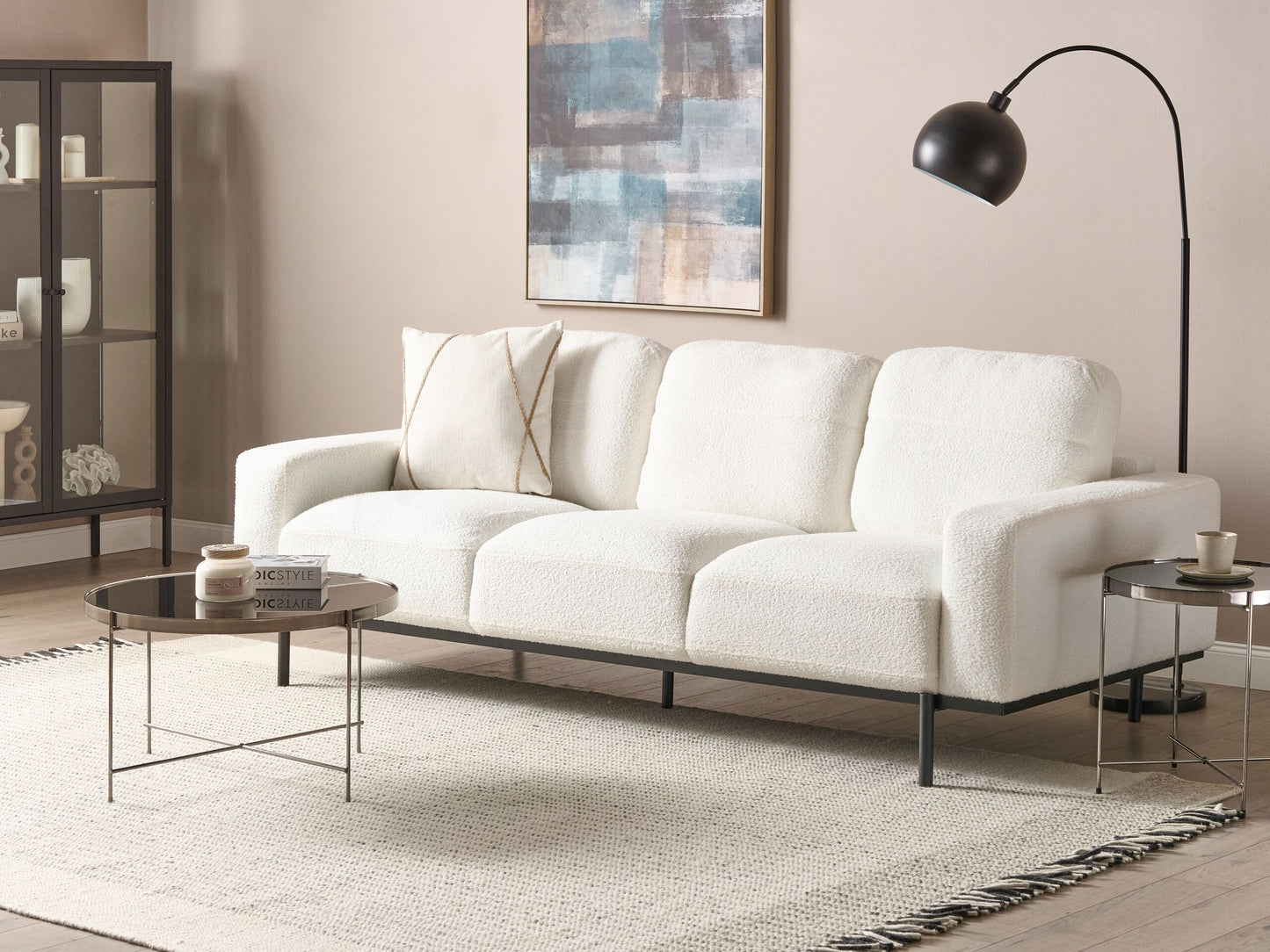 3-Sitzer Sofa Bouclé cremeweiss SOVIK