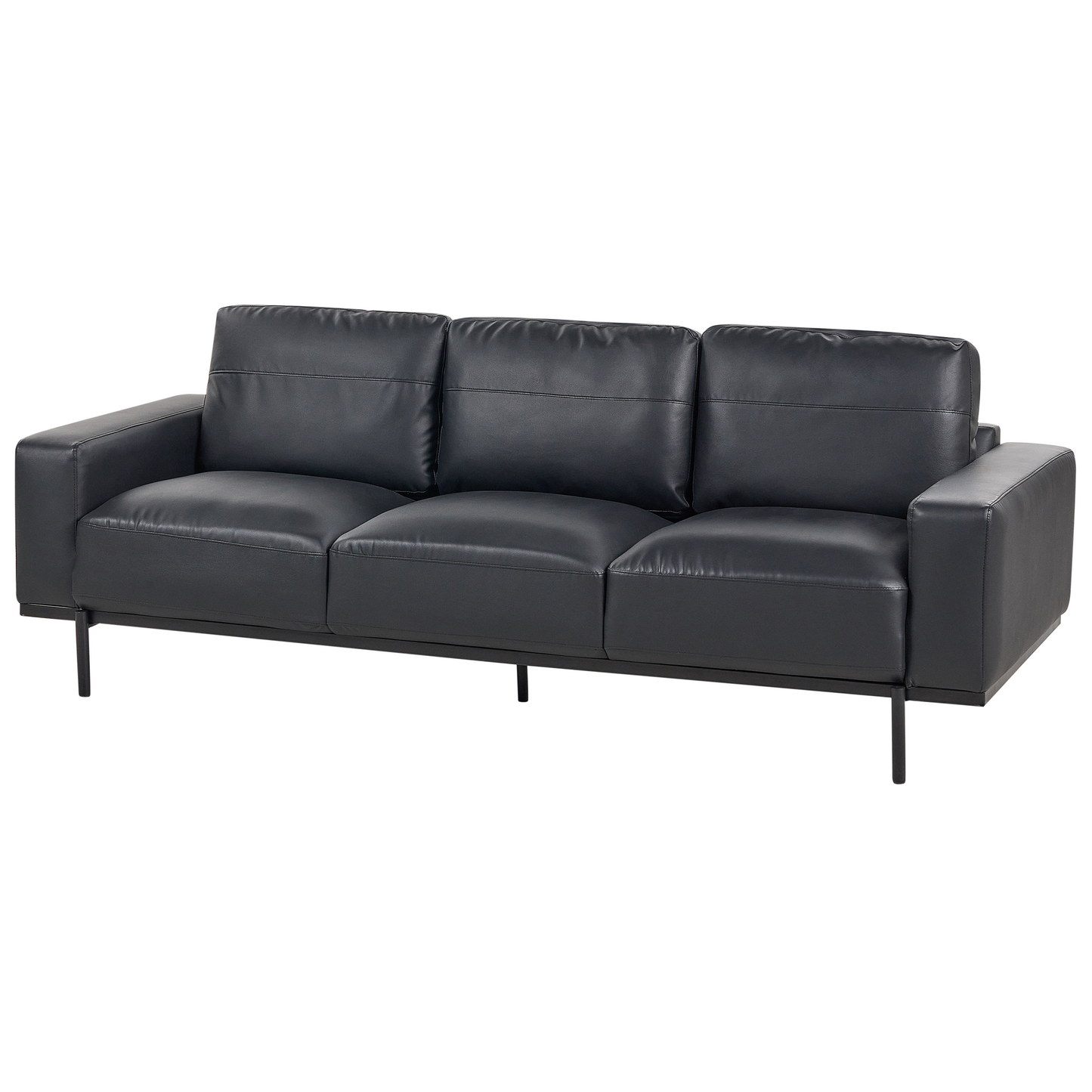 3-Sitzer Sofa Kunstleder schwarz SOVIK