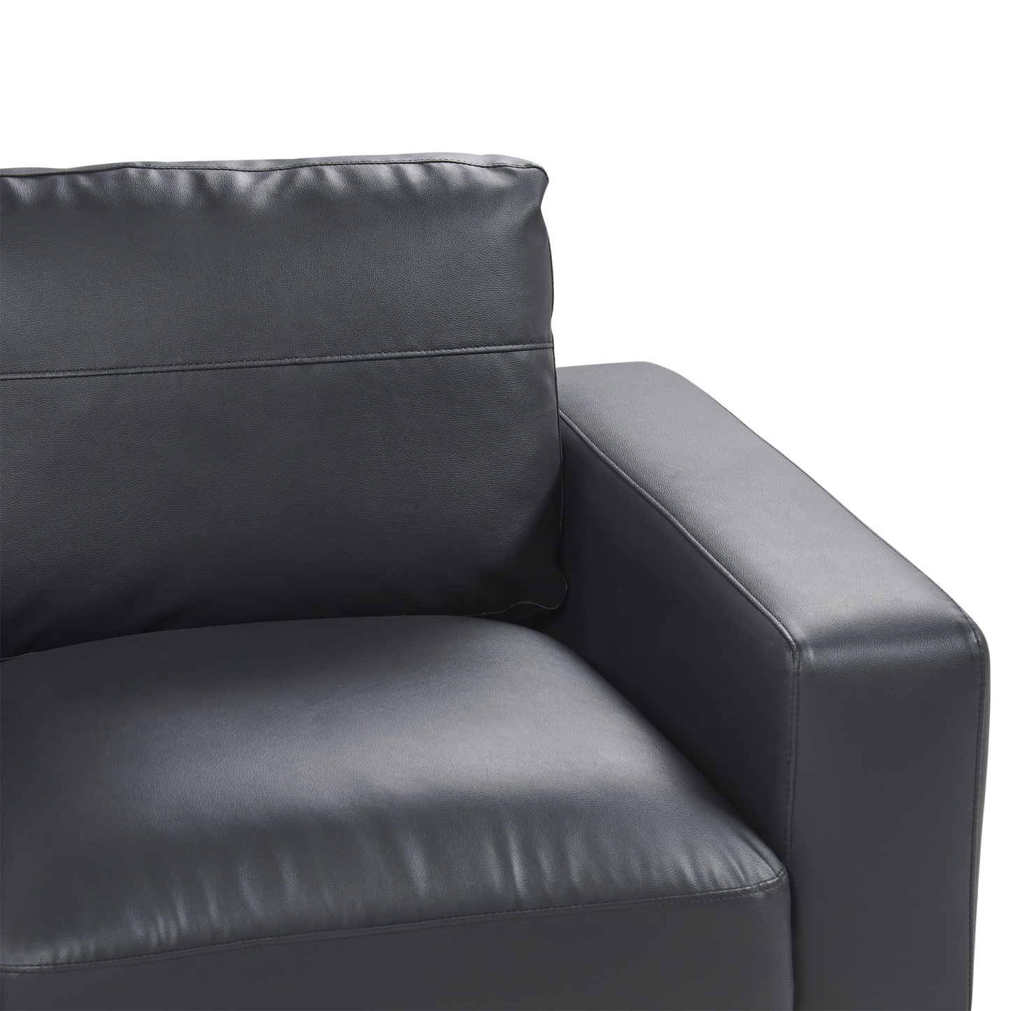 3-Sitzer Sofa Kunstleder schwarz SOVIK