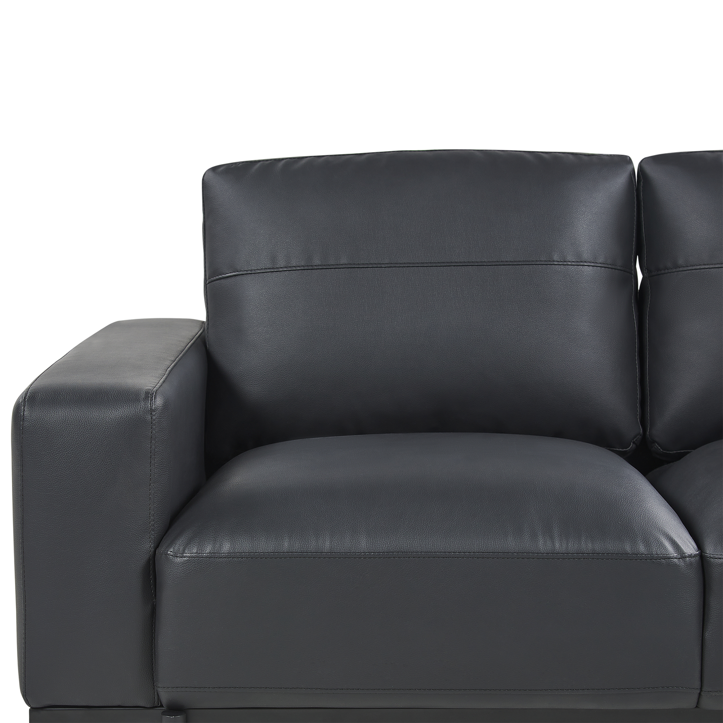 3-Sitzer Sofa Kunstleder schwarz SOVIK