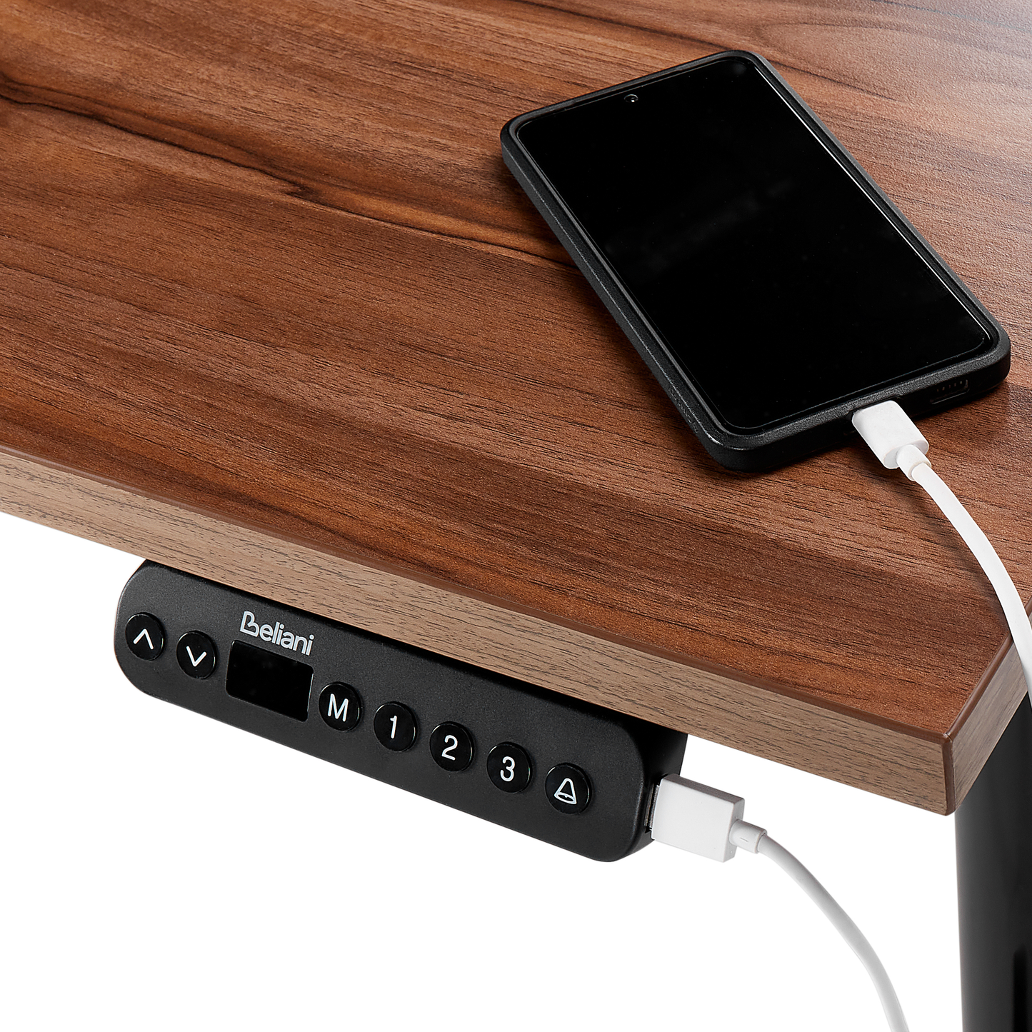 Schreibtisch braun / schwarz 180 x 80 cm elektrisch höhenverstellbar DESTINAS