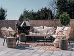 Lounge Set mit Tisch 4-Sitzer CORINTH II Polyrattan Naturfarben