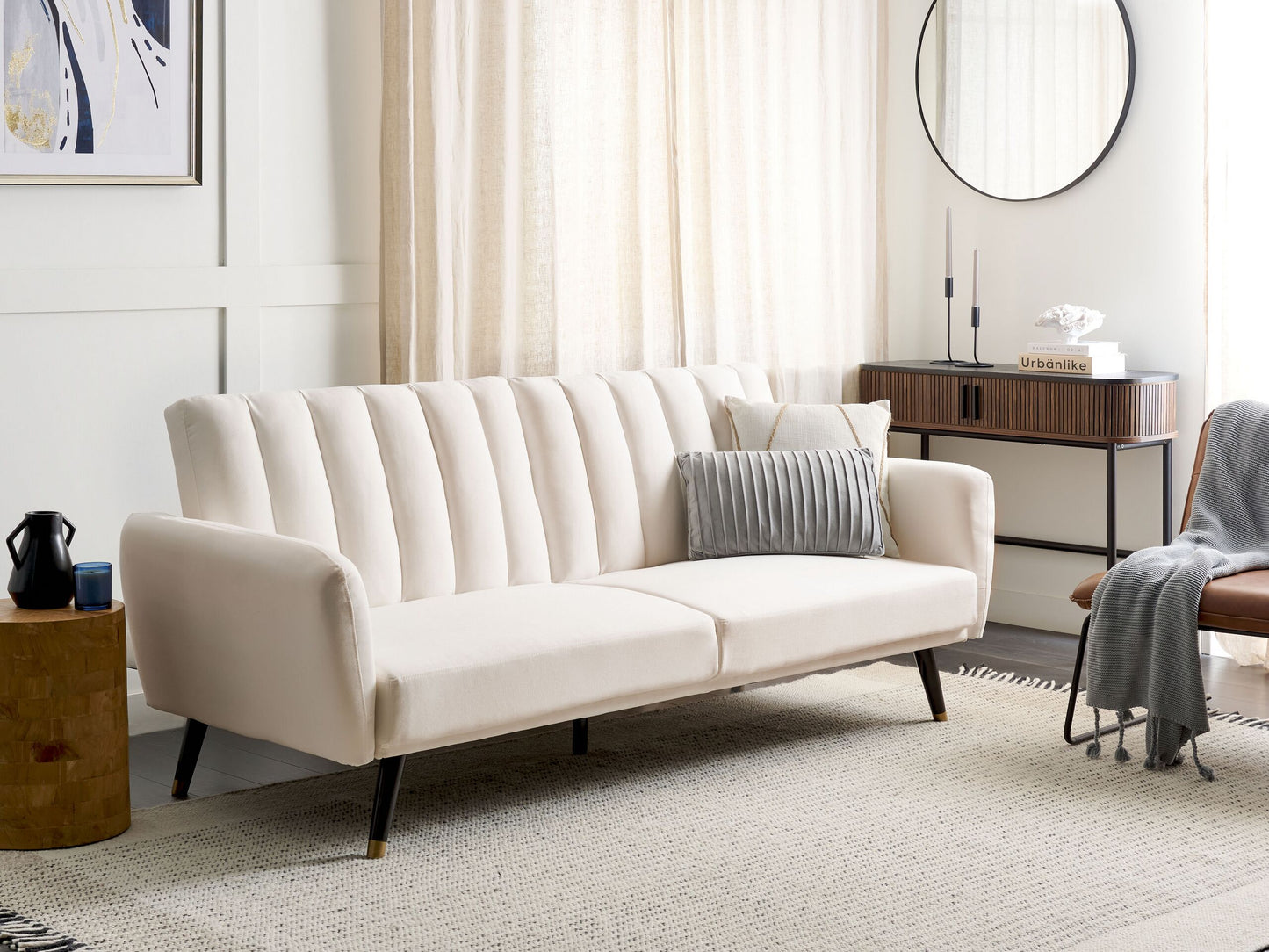 3-Sitzer Schlafsofa hellbeige VIMMERBY