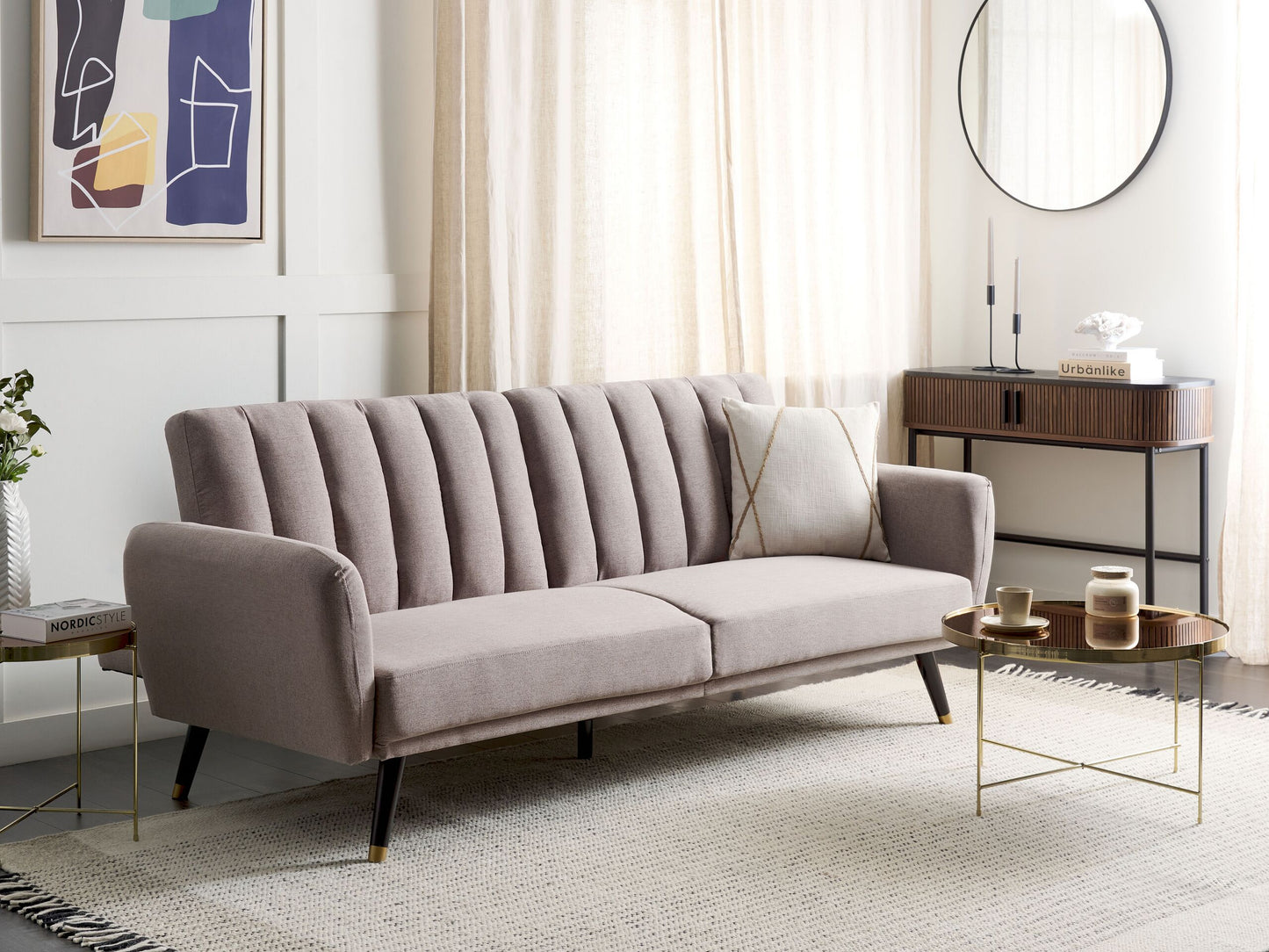 3-Sitzer Schlafsofa hellbraun VIMMERBY
