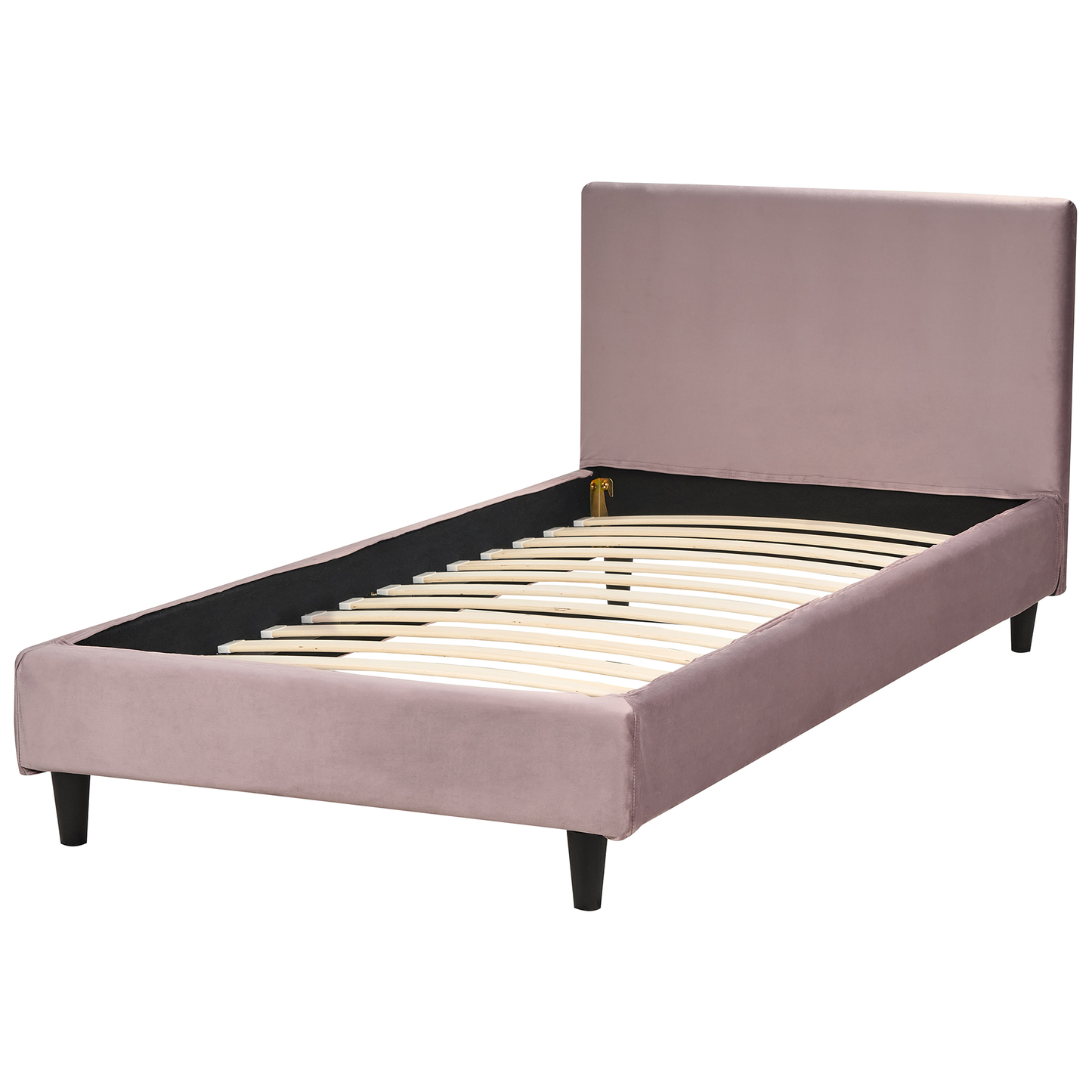 Bett mit Lattenrost Samtstoff FITOU 90 x 200 cm Rosa