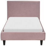 Bett mit Lattenrost Samtstoff FITOU 90 x 200 cm Rosa