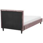 Bett mit Lattenrost Samtstoff FITOU 90 x 200 cm Rosa
