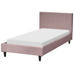 Bettrahmenbezug Samtstoff FITOU 90 x 200 cm Rosa