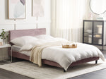 Bett mit Lattenrost Samtstoff FITOU 140 x 200 cm Rosa