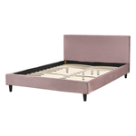 Bett mit Lattenrost Samtstoff FITOU 140 x 200 cm Rosa