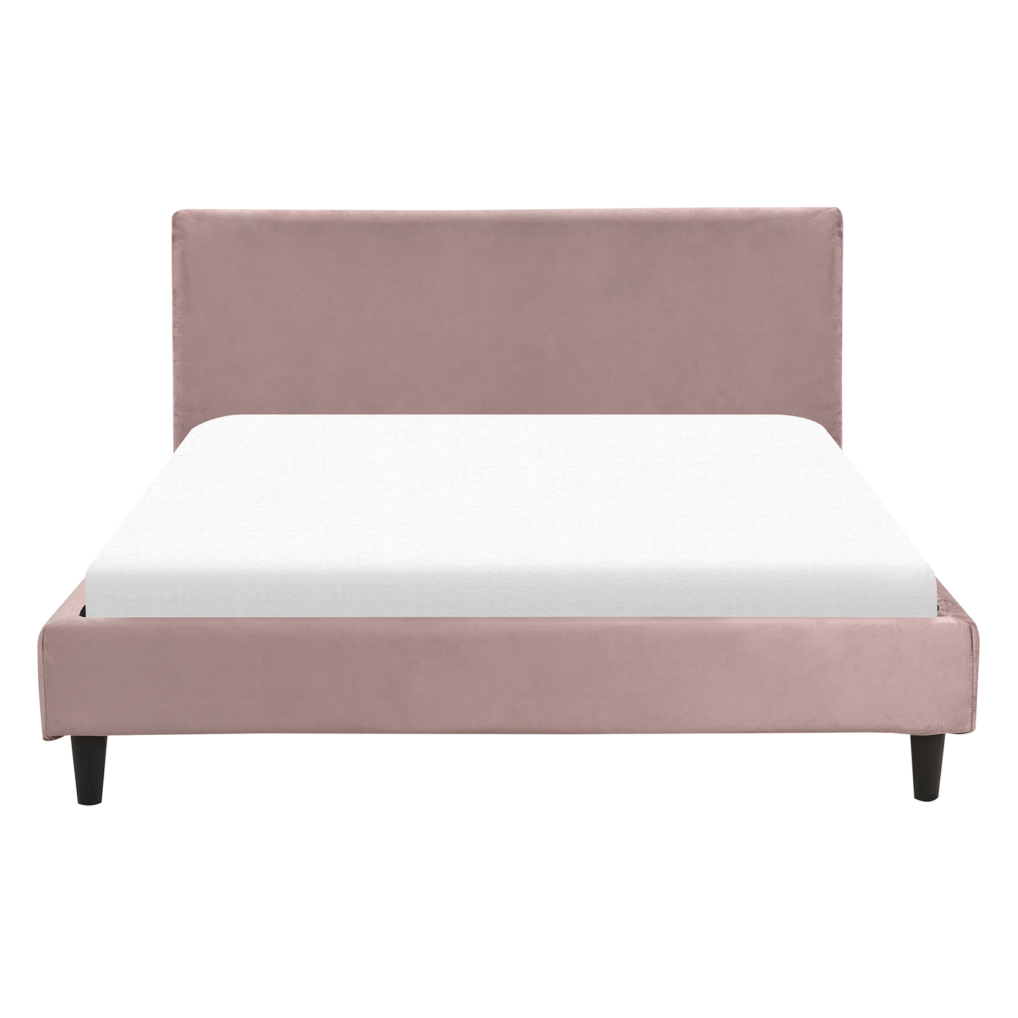 Bett mit Lattenrost Samtstoff FITOU 140 x 200 cm Rosa