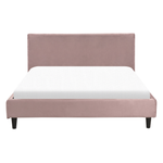 Bett mit Lattenrost Samtstoff FITOU 140 x 200 cm Rosa