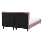 Bett mit Lattenrost Samtstoff FITOU 140 x 200 cm Rosa