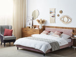 Bett mit Lattenrost Samtstoff FITOU 160 x 200 cm Rosa