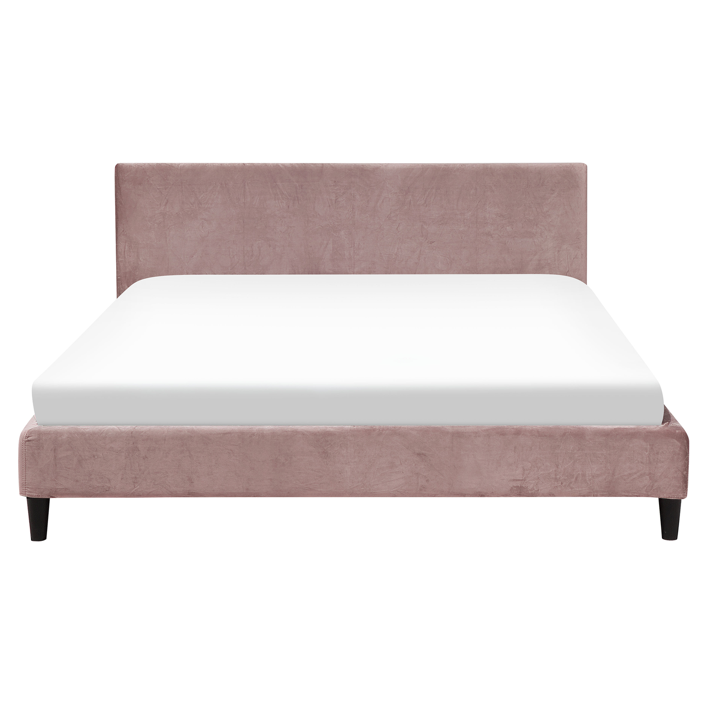 Bett mit Lattenrost Samtstoff FITOU 160 x 200 cm Rosa
