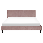 Bett mit Lattenrost Samtstoff FITOU 160 x 200 cm Rosa