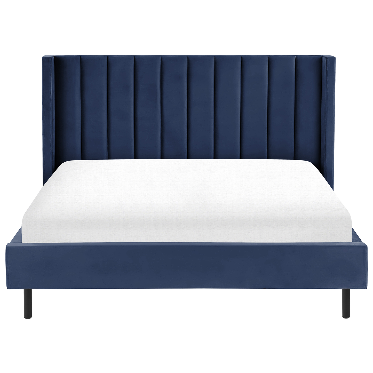 Bett mit Lattenrost Samtstoff VILLETTE 180 x 200 cm Marineblau