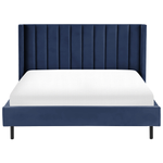 Bett mit Lattenrost Samtstoff VILLETTE 180 x 200 cm Marineblau