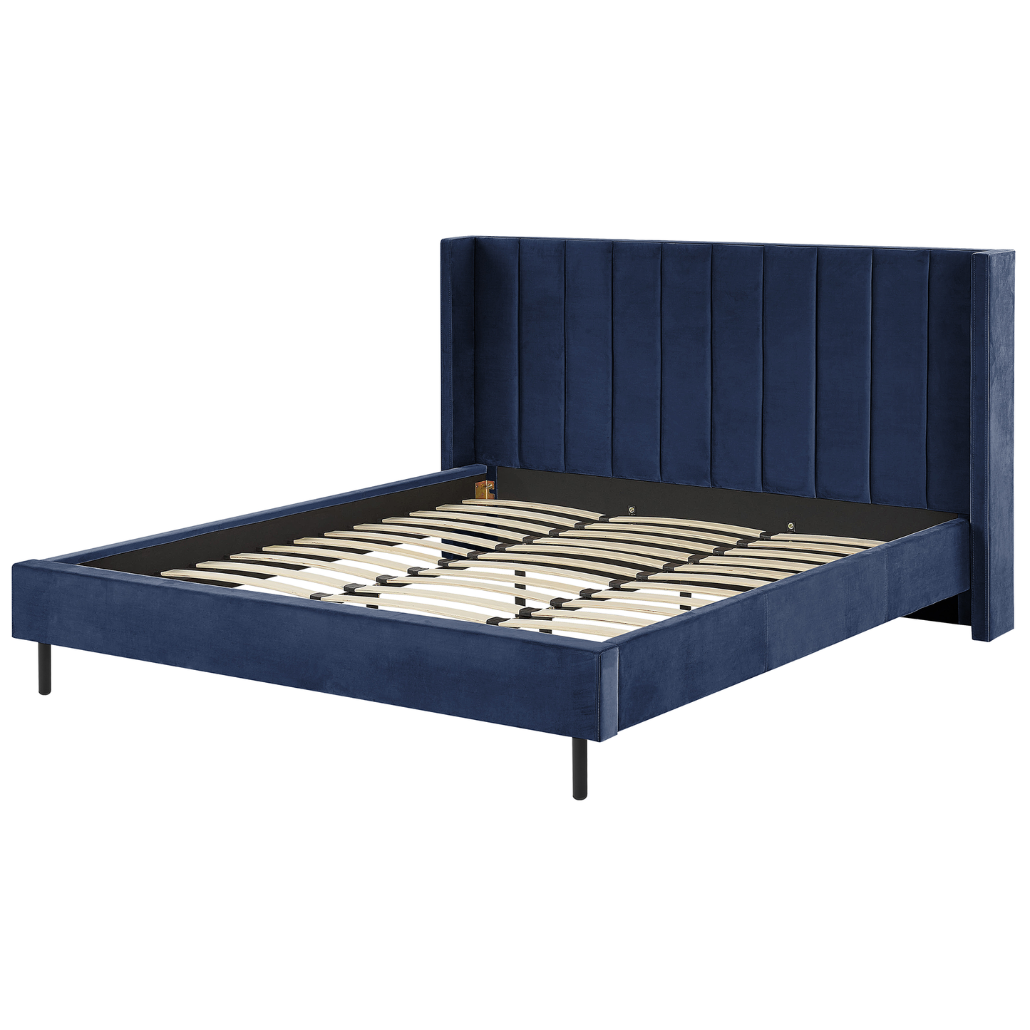 Bett mit Lattenrost Samtstoff VILLETTE 180 x 200 cm Marineblau
