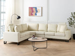 6-Sitzer Ecksofa Leder creme rechtsseitig STOCKHOLM II