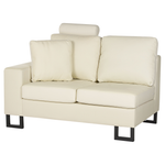 6-Sitzer Ecksofa Leder creme rechtsseitig STOCKHOLM II