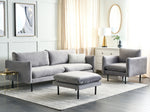 Sofa Set Samtstoff grau 4-Sitzer mit Ottomane VINTERBRO