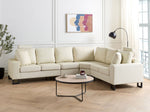 6-Sitzer Ecksofa Leder creme linksseitig STOCKHOLM II