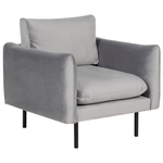 Sofa Set Samtstoff grau 4-Sitzer mit Ottomane VINTERBRO