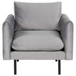 Sofa Set Samtstoff grau 4-Sitzer mit Ottomane VINTERBRO