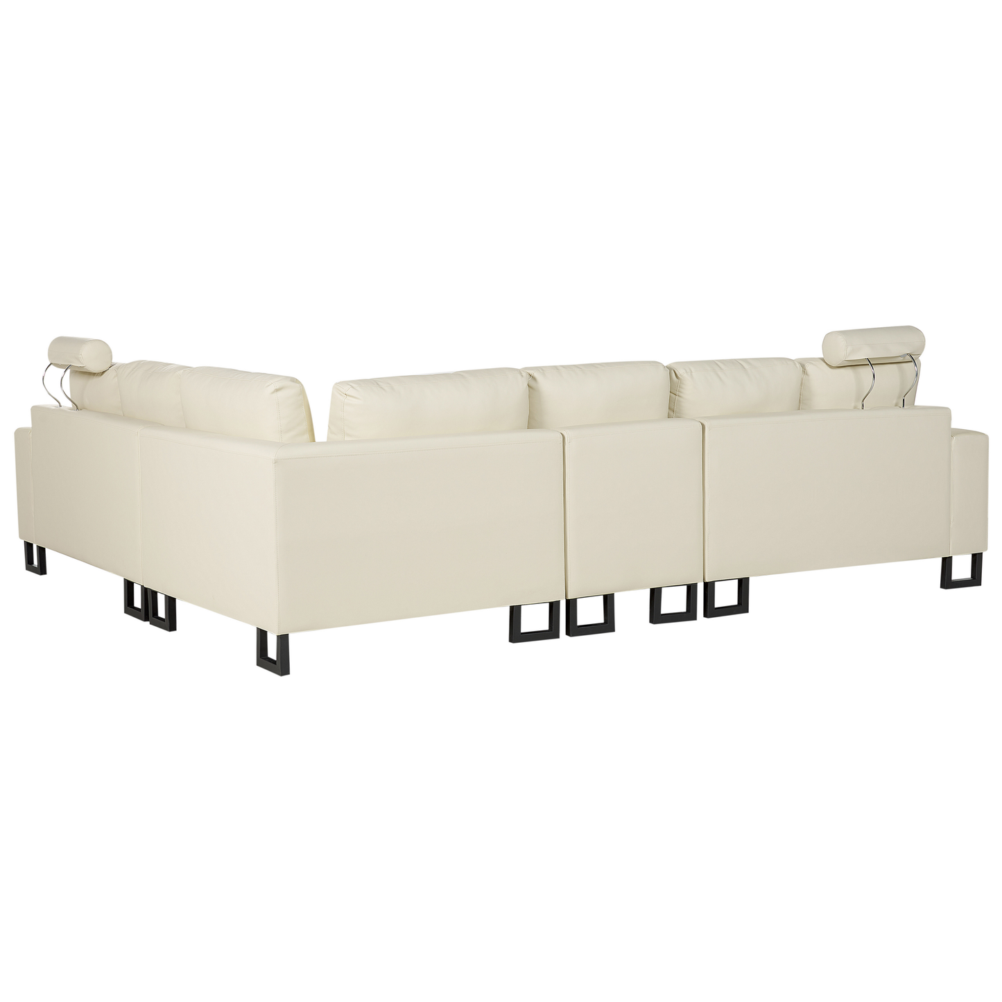 6-Sitzer Ecksofa Leder creme linksseitig STOCKHOLM II
