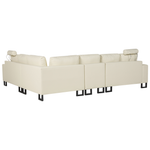 6-Sitzer Ecksofa Leder creme linksseitig STOCKHOLM II