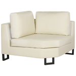 6-Sitzer Ecksofa Leder creme linksseitig STOCKHOLM II