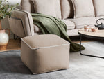 Pouf Samtstoff sandbeige 50 x 50 x 30 cm DAREYN